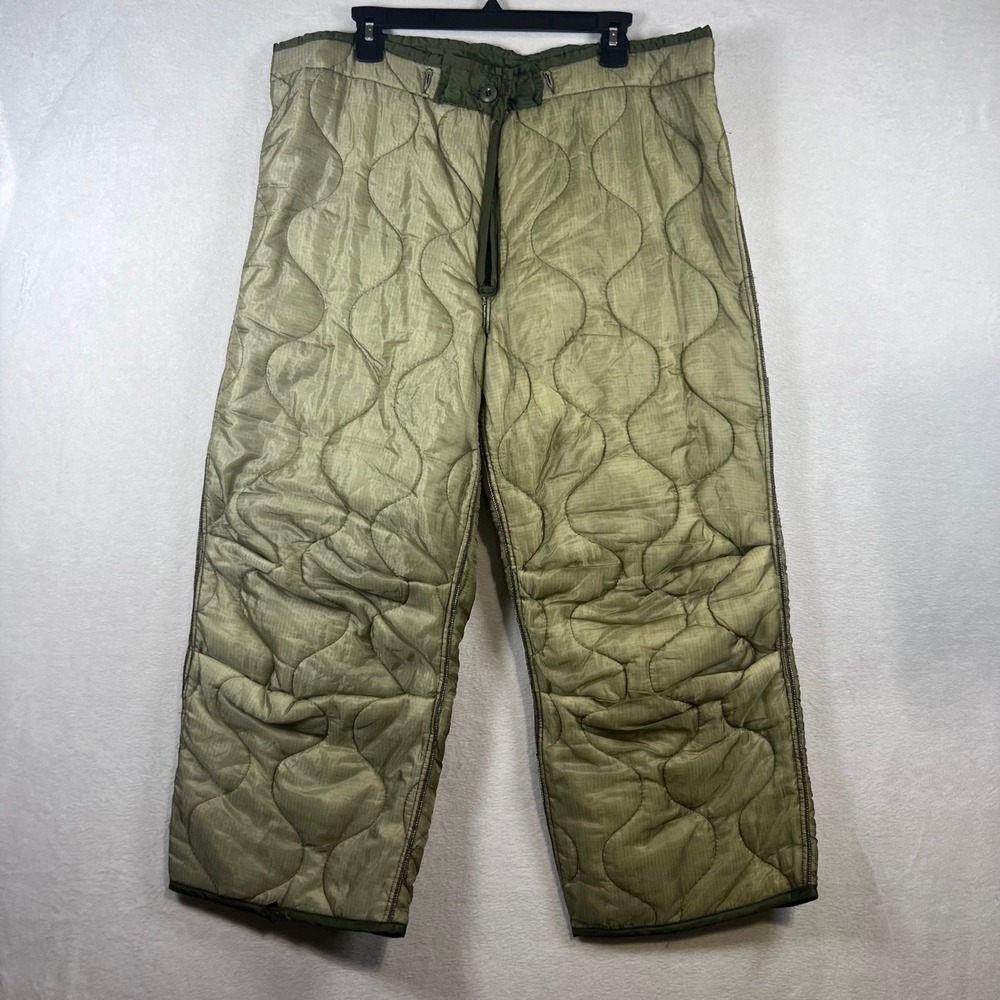 Vintage US Military Quilted Trouser Liner M65 Field Pants Olive Drab Small-Long
